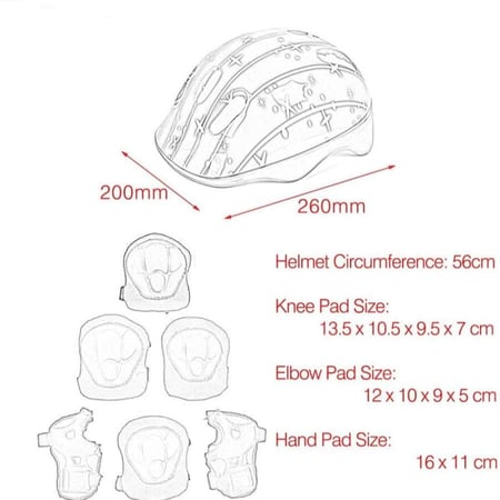 مجموعة حماية شاملة للأطفال خوذة ووسائد واقية متكاملة