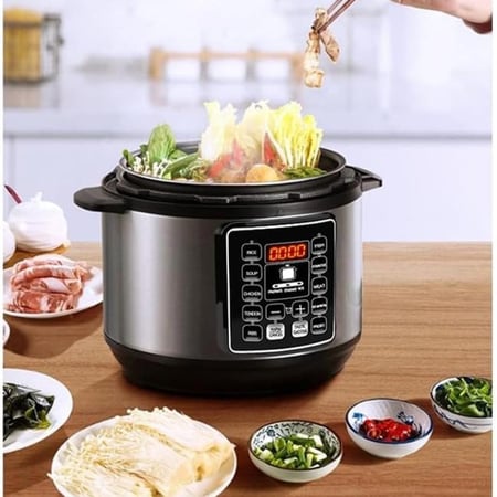 طنجرة الضغط الكهربائية بقوة 1050 واط وسعة 6 لتر ( MES6817 ) من سلفر كرست