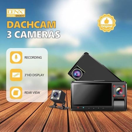 كاميرا سيارة DENX DX3617 ثلاثية 3 كاميرات شاشة HD تسجيل Full HD 1