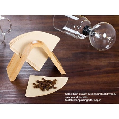 حامل فلتر قهوة خيزران عملي لتنظيم أوراق الفلتر بسعة 100 ورقة 2