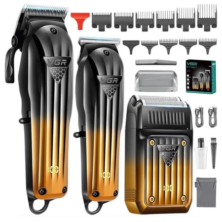 طقم حلاقة VGR V-644 احترافي 3 في 1 قابل للشحن USB مع شاشة LED  4