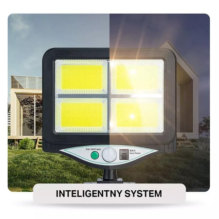 مصباح جداري شمسي BK-128-4COB مع مستشعر حركة 4COB وريموت وإضاءة قوية 3