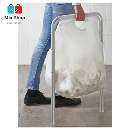 سلة غسيل الملابس قابلة للطي مع إطار من الستانلس 2