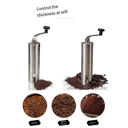 مطحنة قهوة يدوية من الفولاذ المقاوم للصدأ