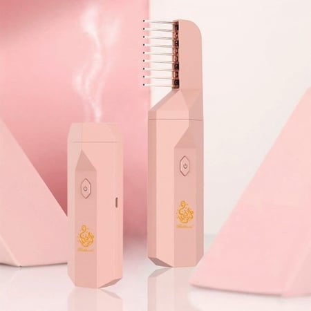 مبخرة الشعر الالكترونية مزودة بمشط مخصص لتبخير الشعر وقابلة لإعادة الشحن