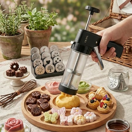 مسدس صنع الكوكيز 16 في 1 DENX DX3432 لتشكيل البسكويت بسهولة  2