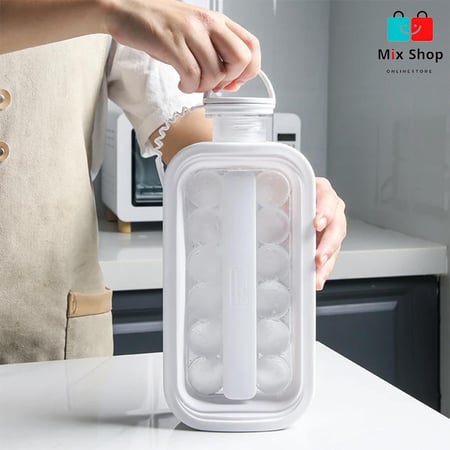 قالب مكعبات الثلج 2 في 1 يوفر نحو 17 كرة ثلج ويعمل كزجاجة مياه 1