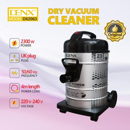 مكنسة كهربائية DENX DX2063 بقوة 2200 واط وسعة 23 لتر للتنظيف الجاف