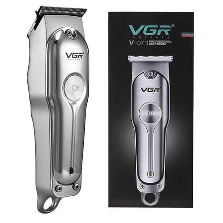 ماكينة حلاقة VGR-071 الفضية للرجال تشذيب دقيق وشحن USB سريع 7