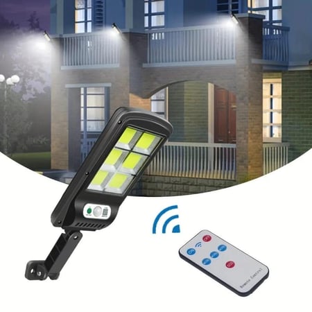 مصباح الطاقة الشمسية COB BK-818-6 مع مستشعر حركة، مقاوم للأمطار لإضاءة الحدائق والممرات والمناطق الخارجية