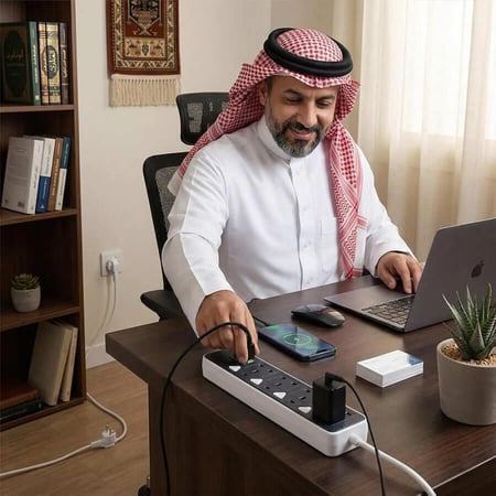 توصيلة كهربائية TradaMax بـ5 مخارج USB كابل 5م 4