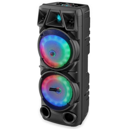 مكبر صوت ZQS8210 بتقنية البلوتوث مع بطارية قابلة لاعادة الشحن واضاءة RGB ، يدعم TWS ، FM ، USB، مع ميكروفون وجهاز تحكم عن بعد