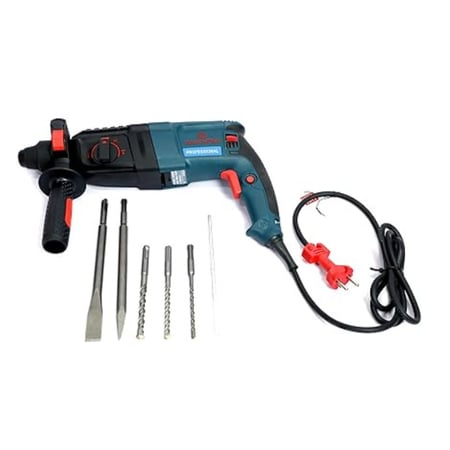 دريل - مجموعة كاملة من المثقاب المطرقي الدوار متعددة الأغراض.