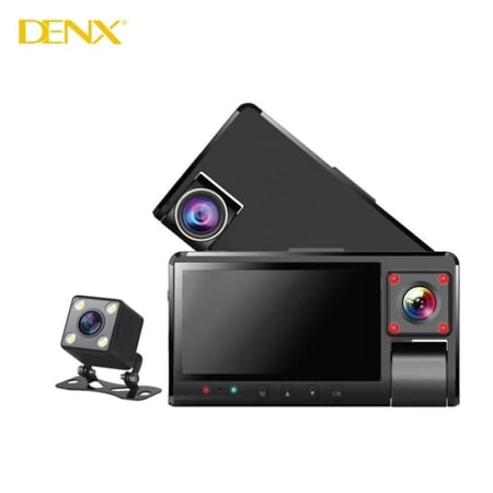 كاميرا سيارة DENX DX3617 ثلاثية 3 كاميرات شاشة HD تسجيل Full HD