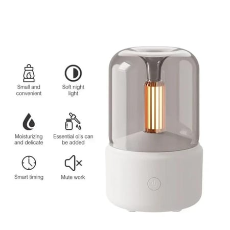 فواحة ومرطب هواء DX2550 بإضاءة LED تحاكي ضوء الشموع وسعة 120 مللي