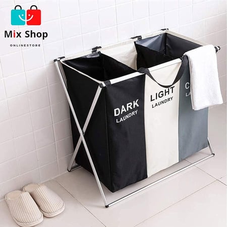 سلة غسيل مقسمه 3 أقسام ومتعددة الألوان 3