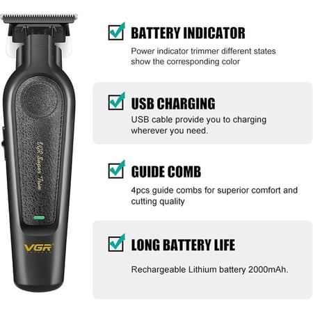 ماكينة حلاقة VGR V-995 احترافية بطارية 300 دقيقة وشفرات ستانلس  1