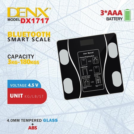 ميزان ذكي DENX DX1717 بتقنية البلوتوث لتحليل الجسم والدهون بدقة 7