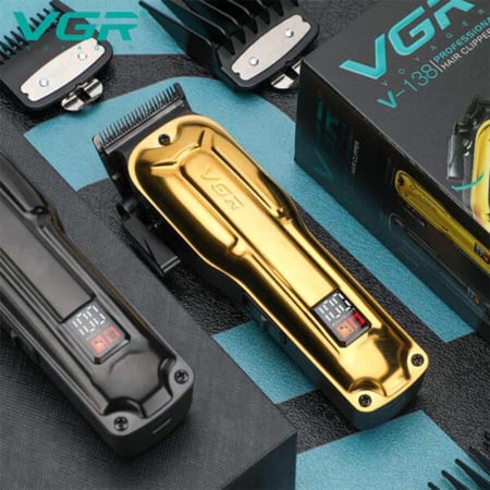 ماكينة حلاقة VGR V-138 احترافية بمحرك BLDC وشفرات DLC وبطارية قوية  7