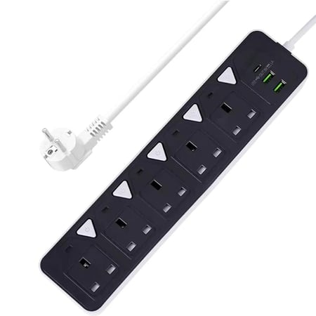 توصيلة كهربائية TradaMax بـ5 مخارج USB كابل 5م 8