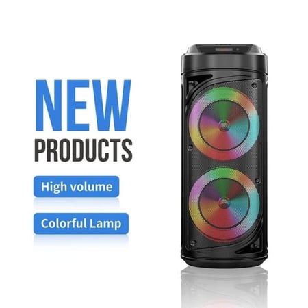 مكبر صوت ZQS6212 ببطارية 3000 مللي أمبيرمع إضاءة LED وميكروفون سلكي 10