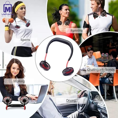 مروحة DENX DX2612 القابلة للارتداء بتبريد قوي و3 سرعات  2