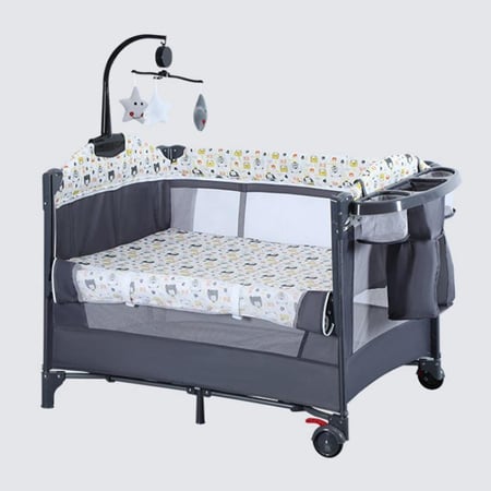 سرير ومحبس لعب متنقل متعدد الاستخدام