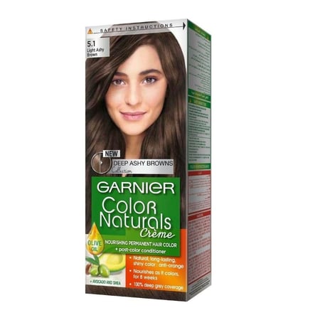 غارنييه صبغه شعر طبيعي 5.1 بني رمادي فاتح