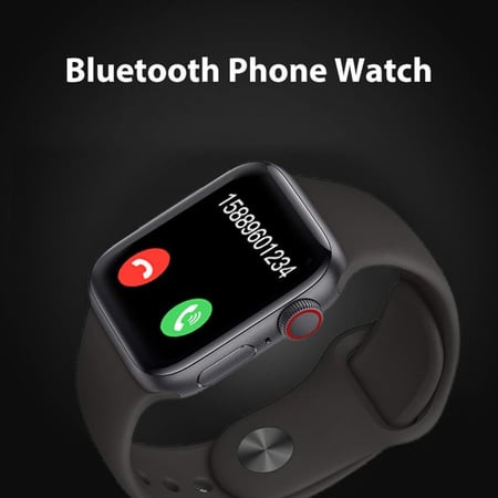 ساعة ذكية شبيهة ابل تعمل باللمس لون اسود