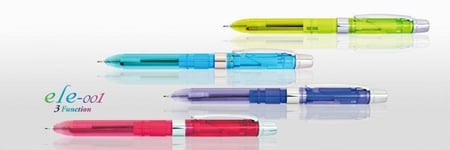 قلم 3في1 4 الوان (للحبة) قلم لون احمر ,ازرق, رصاص + مساحة