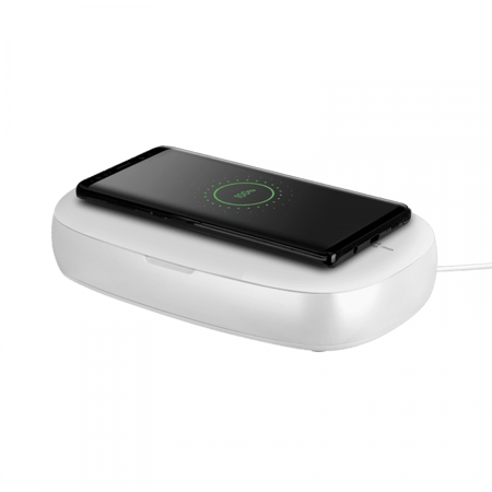 شاحن لاسلكي موماكس وجهاز تعقيم بالاشعة فوق البنفسجية