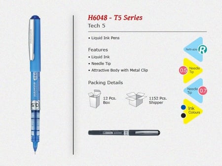 مجموعة من الأقلام الجافة والحبر (ازرق) + محدد لون فسفوري + مزيل حبر هوزر المانيا