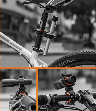 حامل كشاف الدراجات الهوائية ويمكن استخدامه للعديد من المهام برتقالي