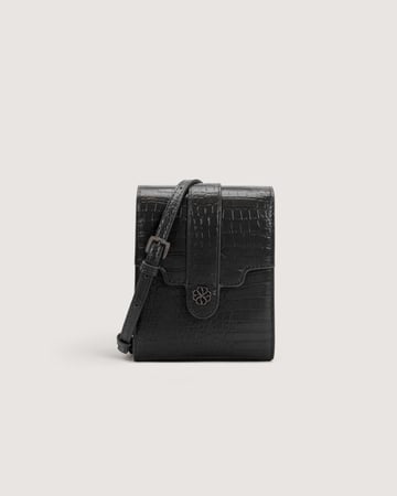 شنطة نسائية بحجم ميني بلون أسود.