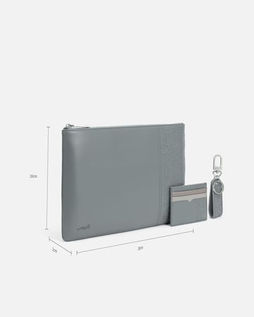 طقم كلتش ومحفظة وميدالية تعبر عن الأصالة بلون رمادي