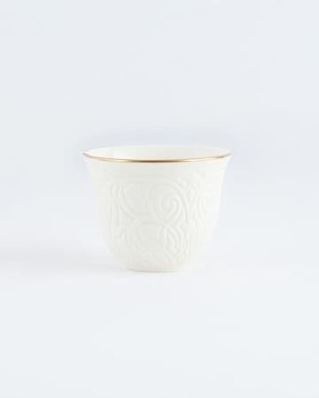 طقم فناجين قهوة وشاهي باللون الأبيض