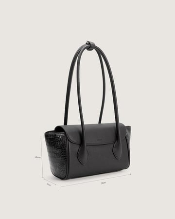 شنطة أناقة النسائية جلد بلون أسود