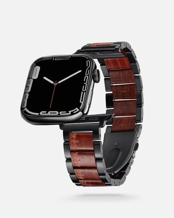 سوار ساعة آبل من الستيل والخشب