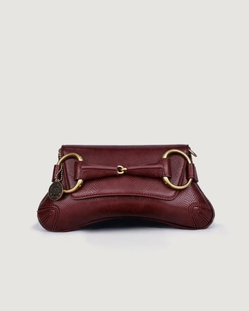 شنطة نرجس النسائية جلد بلون عودي.