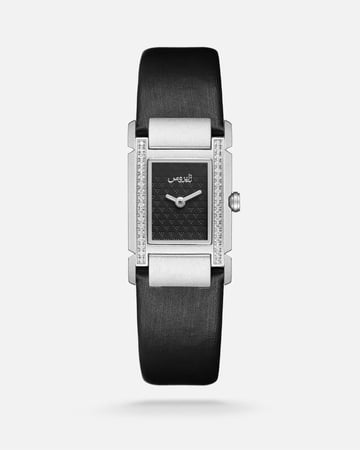 ساعة توق النسائية بسير من الجلد الفاخر بلون أسود