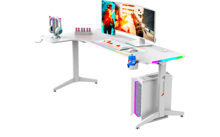 طاولة قيمنق زاوية يسار/ابيض