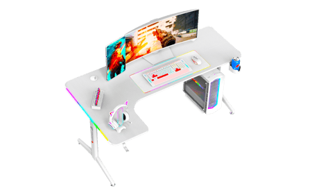 طاولة قيمنق زاوية يسار/ابيض