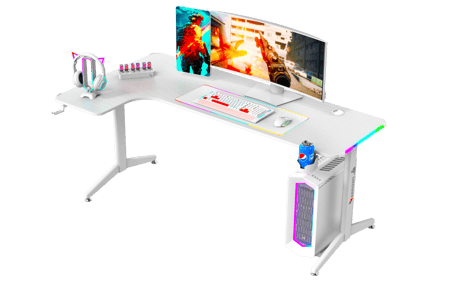 طاولة قيمنق زاوية يسار/ابيض