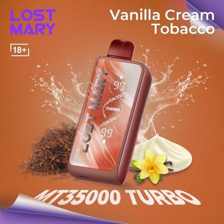 Lost Mary MT35000 Turbo Vanilla Cream Tobacco سحبة 35000 موشة تبغ فاني