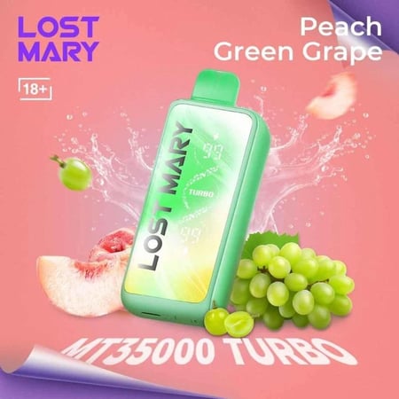 Lost Mary MT35000 Turbo Peach Green Grape سحبة 35000 موشة خوخ عنب أخضر
