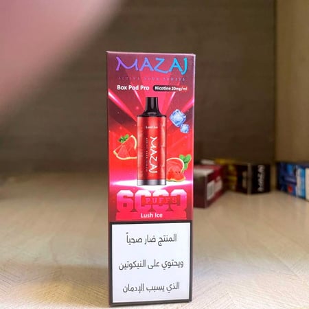 بود MAZAJ نكهة بطيخ مثلج 6000 موشة نيكوتين 20 و50