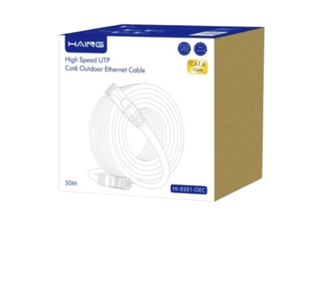 كيبل كات 6 خمسين متر  خارجيHAING HI-0501-OEC Cat 6 Outdoor High-Speed Ethernet Cable 50M