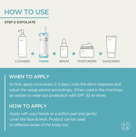 Anua - BHA 2% Gentle Exfoliating Toner 150ml  تونر تقشير لطيف يحتوي على BHA