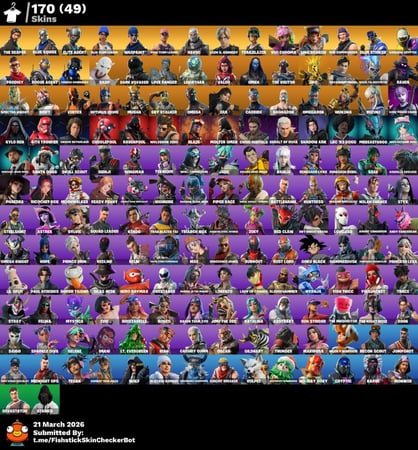 حساب فورت +170 سكن و سيزون 2 + طور الزومبي