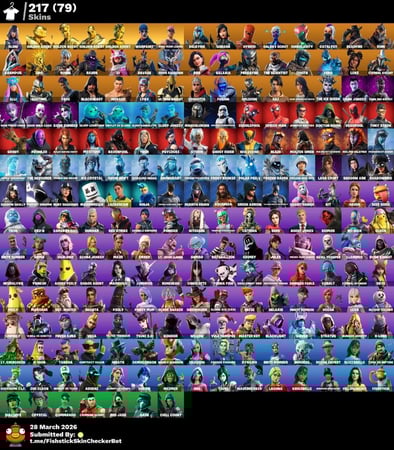 حساب فورت +217 سكن و أكس كريتوس و طور الزومبي القديم